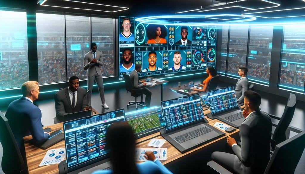 A highpressure NFL Draft command center powered by ThinkHub, allowing teams to collaborate, analyze player data, make realtime decisions, and conduct