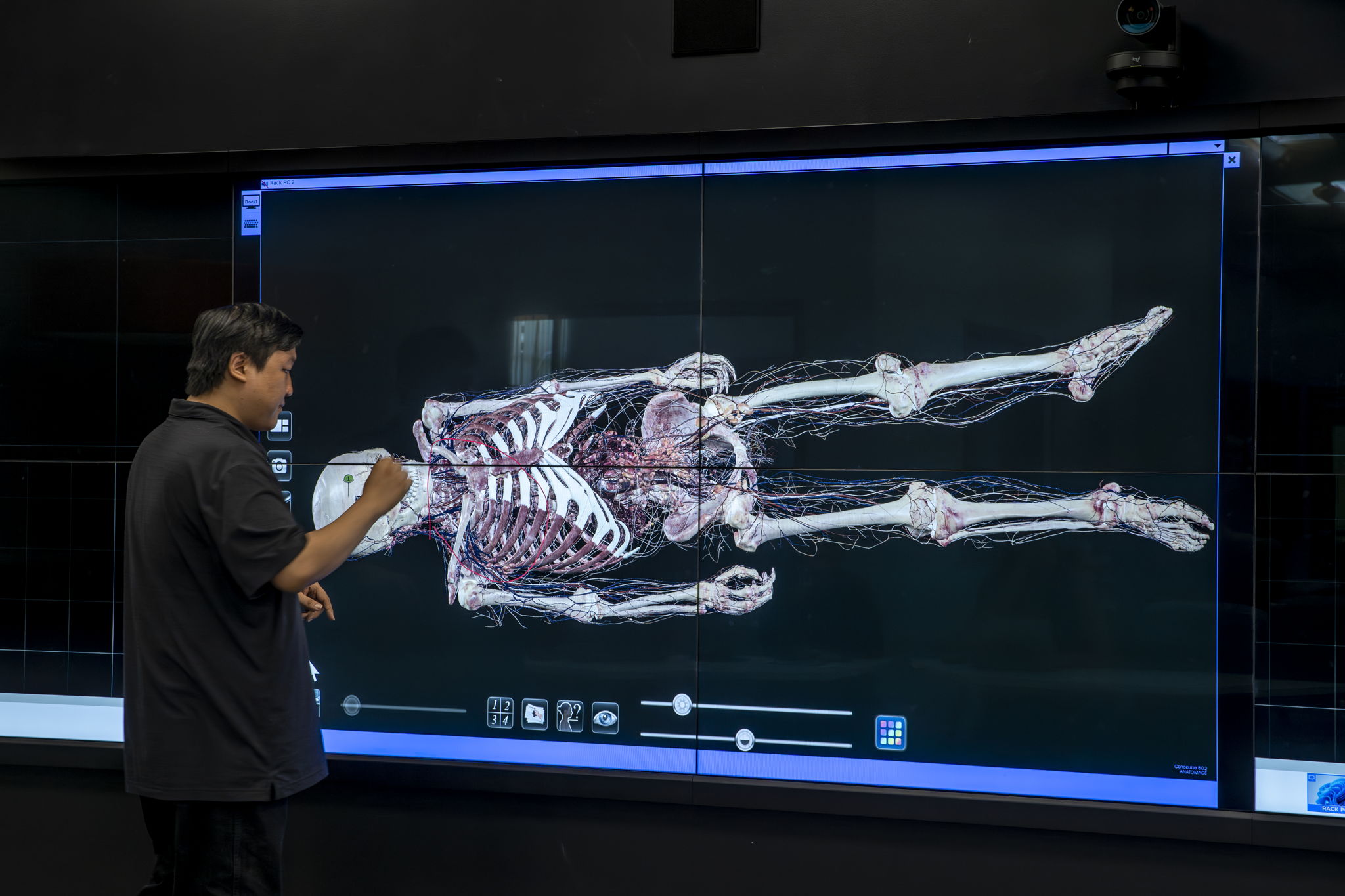 t1v-university-of-california-riverside-excite-center-for-teaching-and-learning-thinkhub-visual-collaboration-software-on-planar-6x2-video-wall-skeletal-system