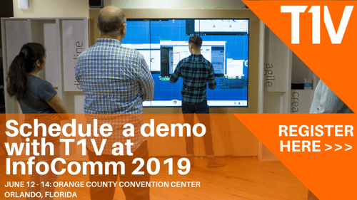 Schedule a demo with T1 at InfoComm 2019