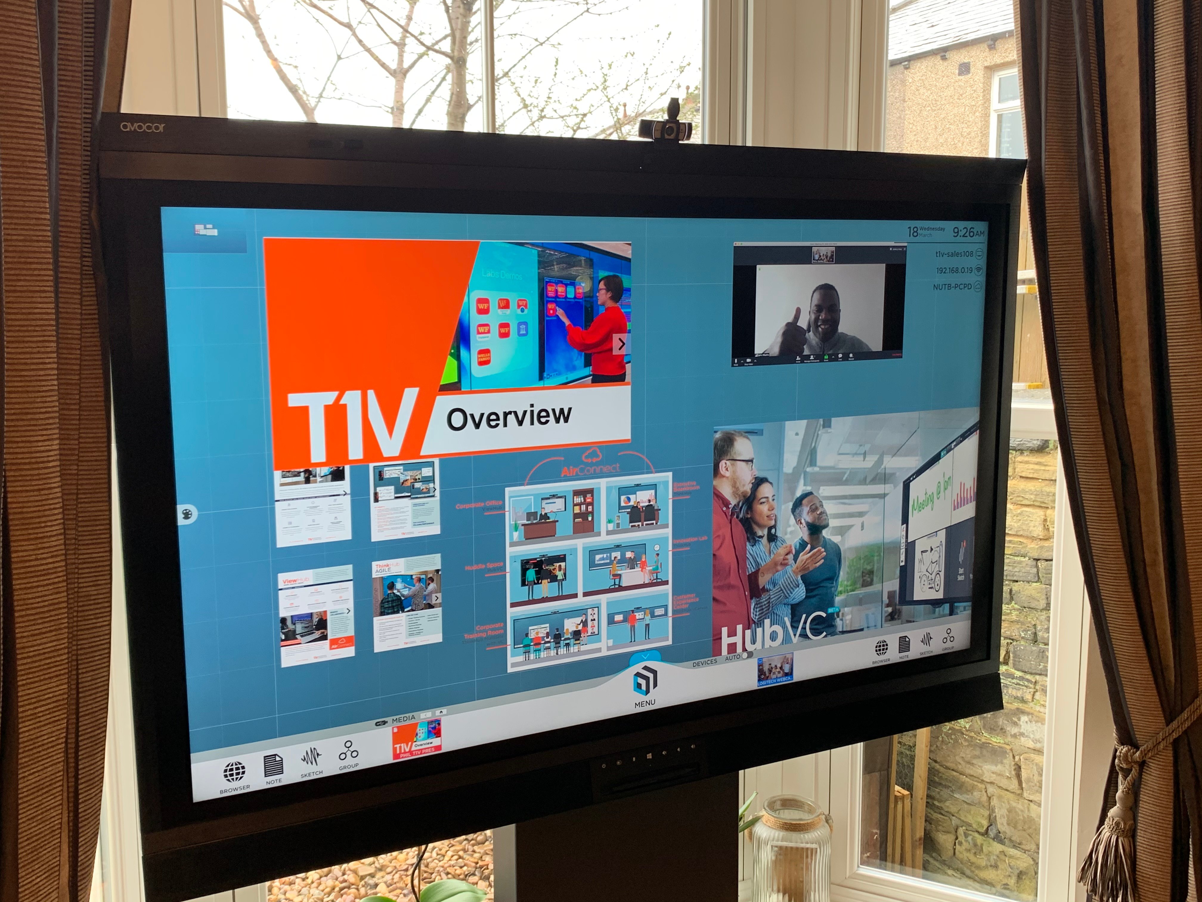 T1V-ThinkHub-Avocor-collaboration-interactive-software-phil-home-office-wfh-content-on-display