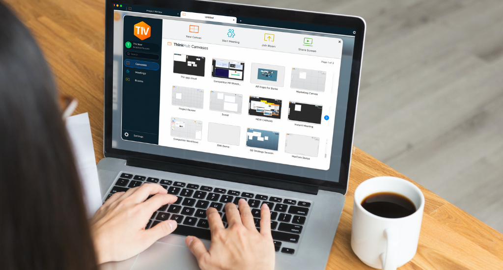 t1v-thinkhub-cloud-canvas-selection-ui-woman-on-laptop-in-coffee-shop-collaboration-solution